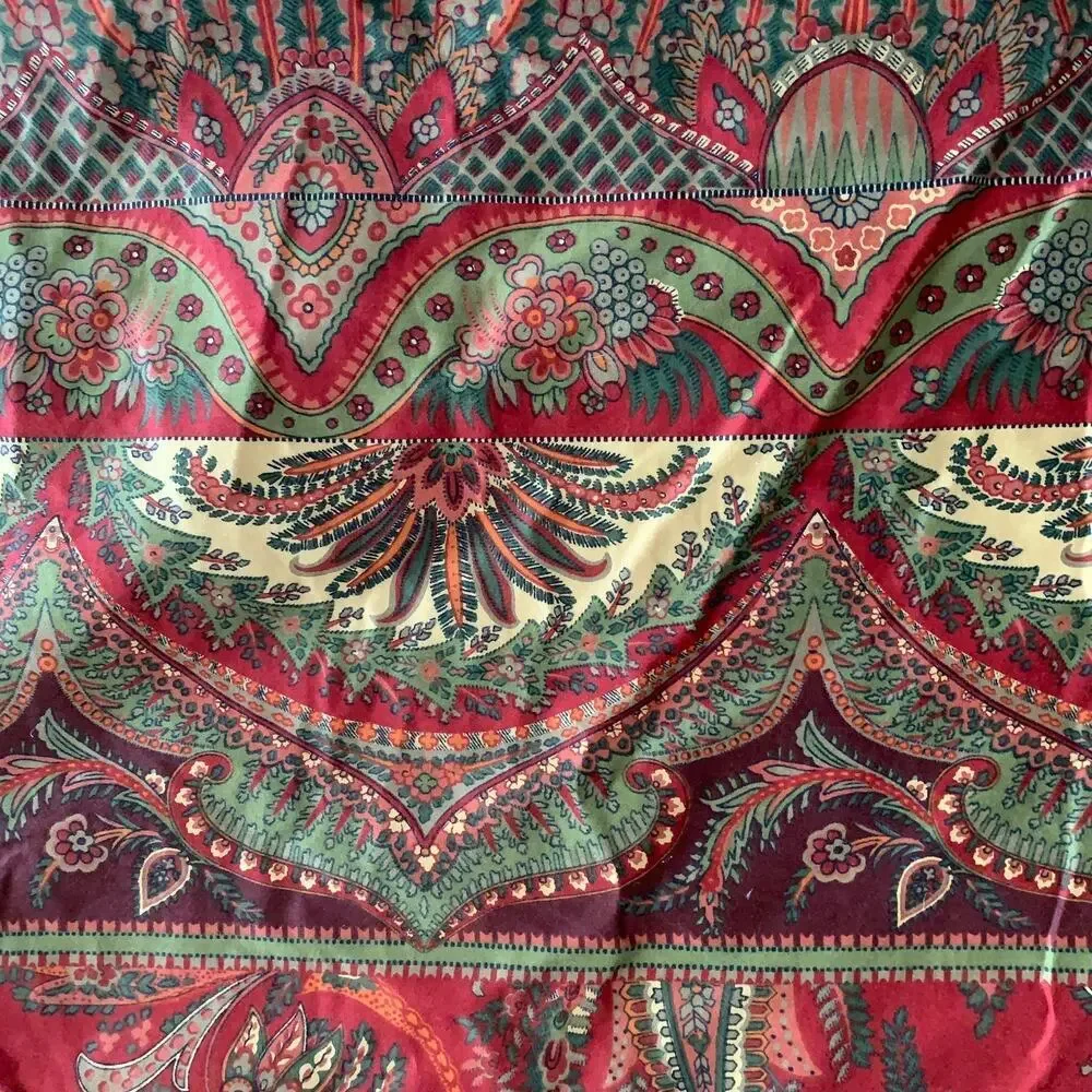 Pottery Barn Caesarea Paisley 100% Cotton Twin Duvet Cover Red + 2 Std Cases
